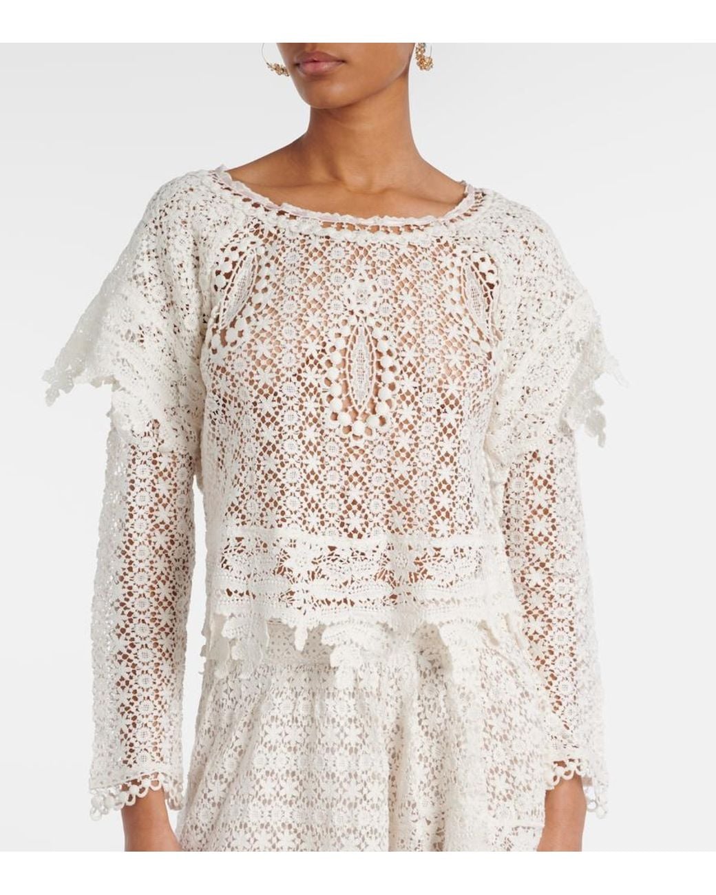 Isabel Marant White Hyliana Cotton Lace Top