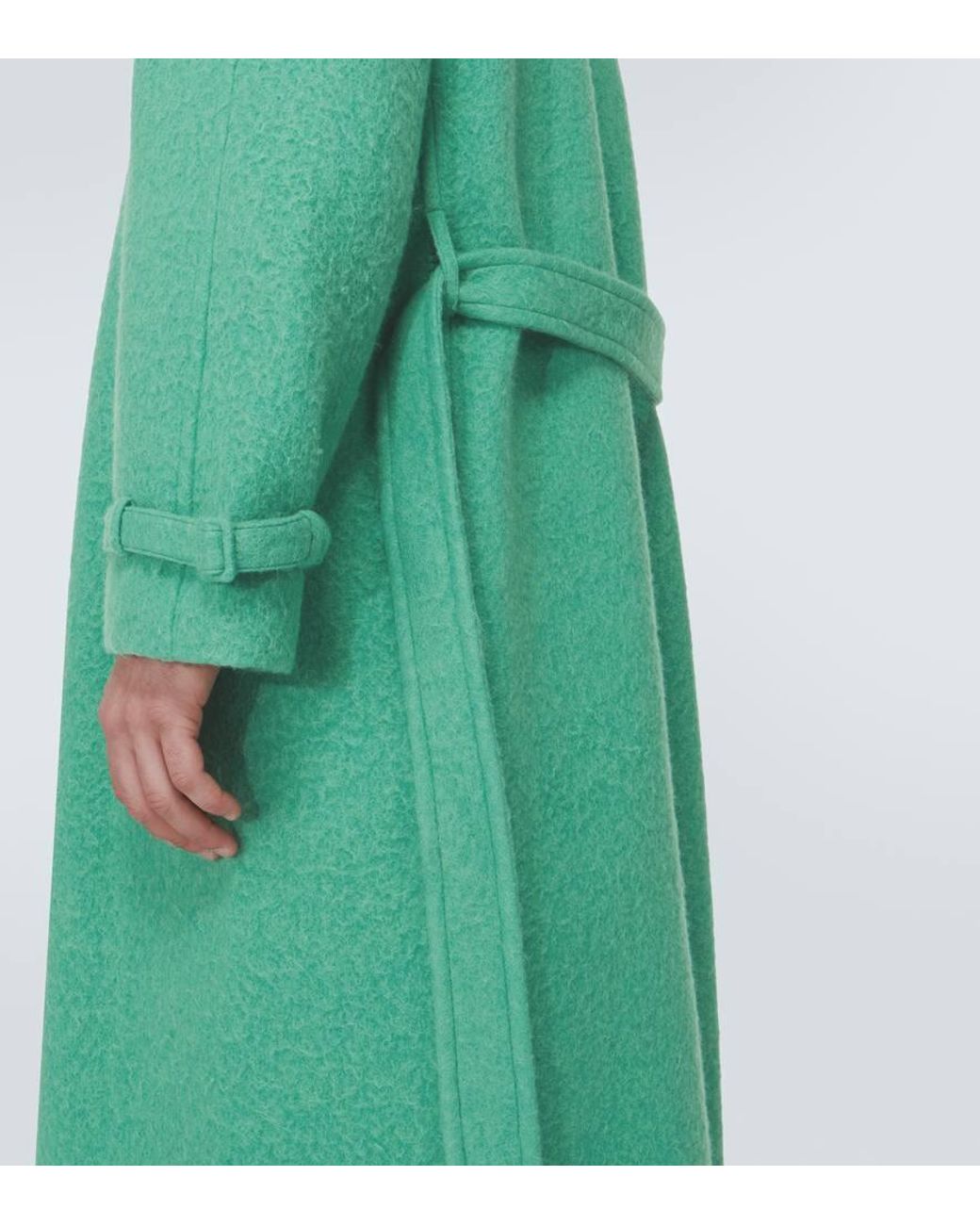 AURALEE Melton Wool And Alpaca Trench Coat in Green for Men