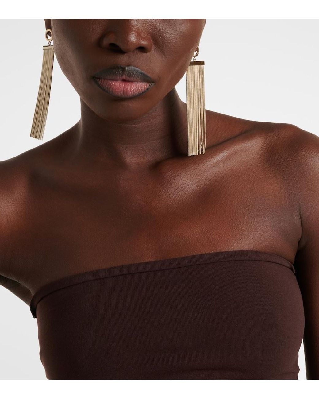 Alaïa White Drop Earrings