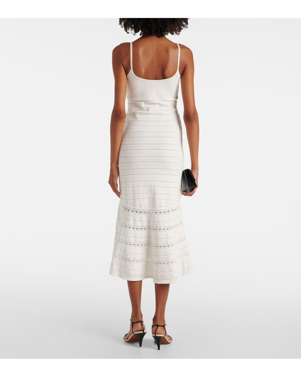 Victoria Beckham White Cami Cutout Midi Dress