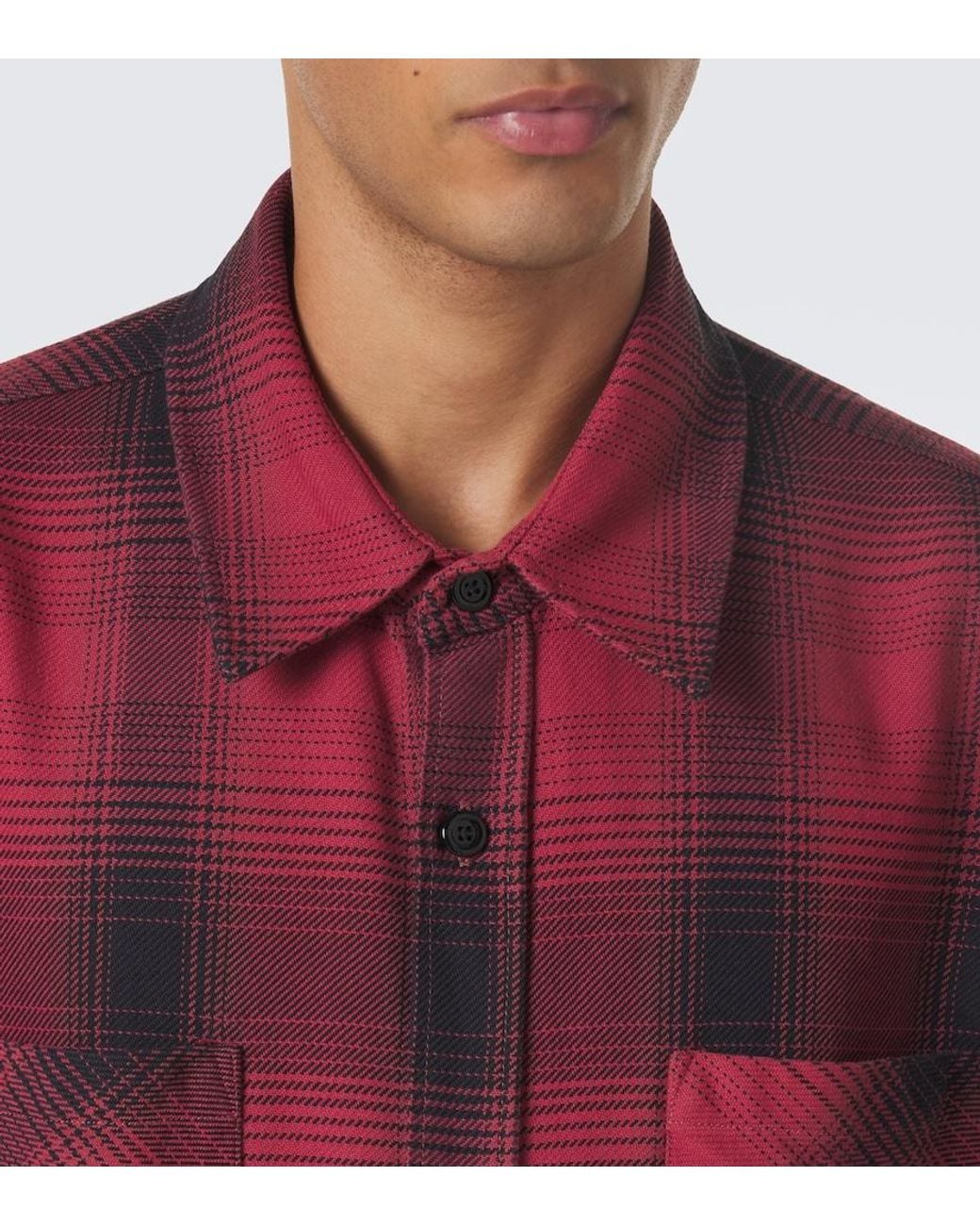 Our Legacy Red Checked Cotton Shirt for men