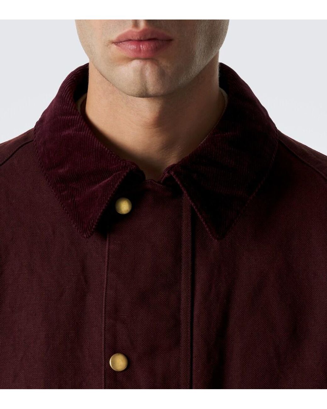 A.PRESSE Purple Cotton, Hemp, And Silk Field Jacket for men