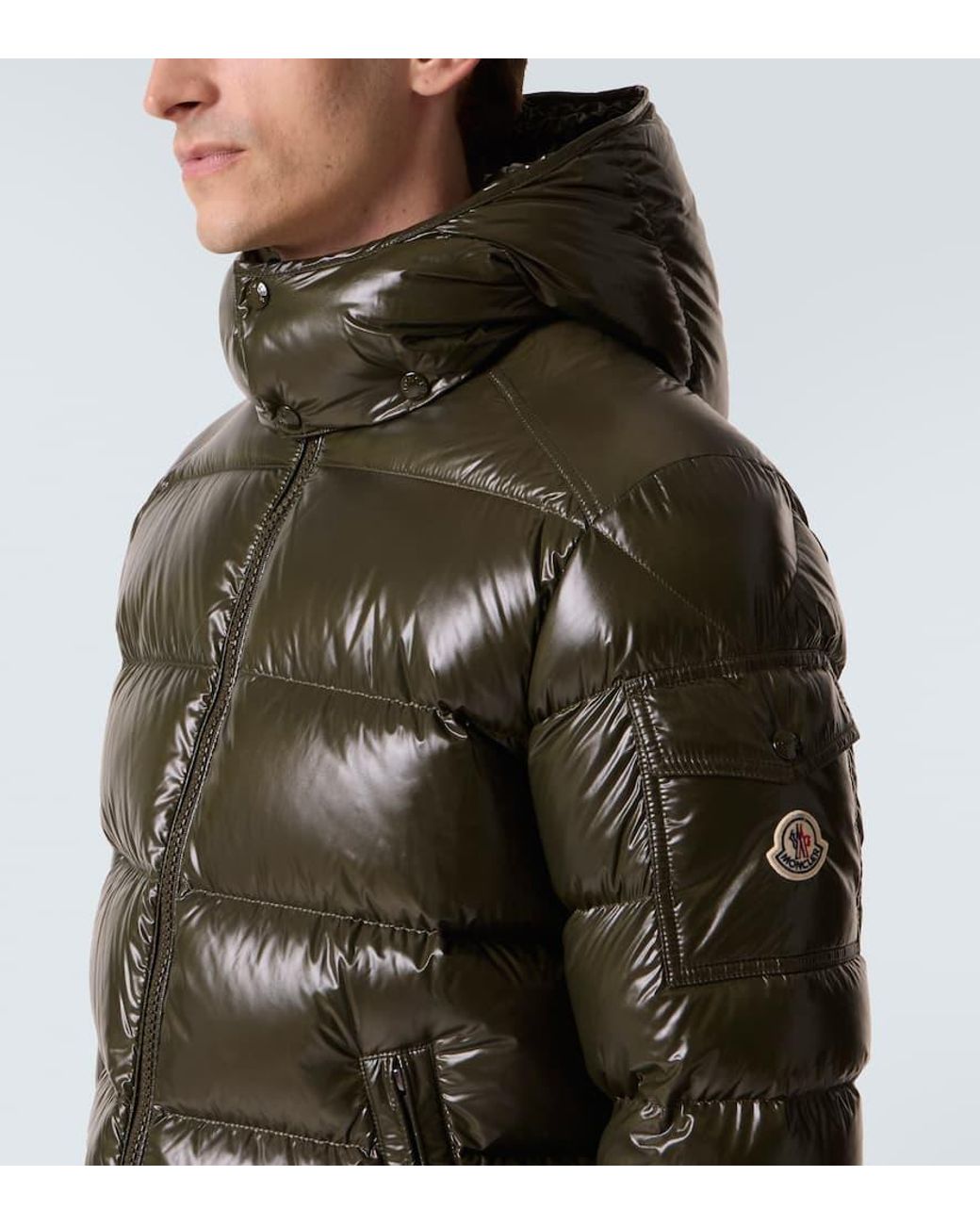 Moncler Green Maya Hooded Short Down Jacket for men