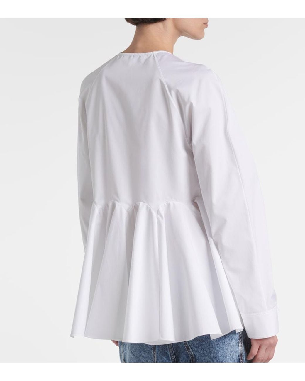 Alaïa White Flare Cotton Blouse