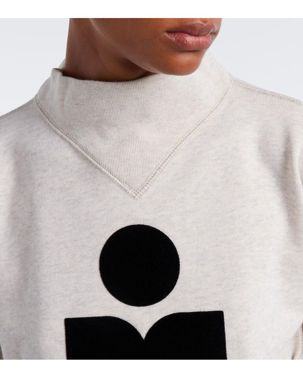Isabel Marant White Moby Logo Cotton-Blend Sweatshirt