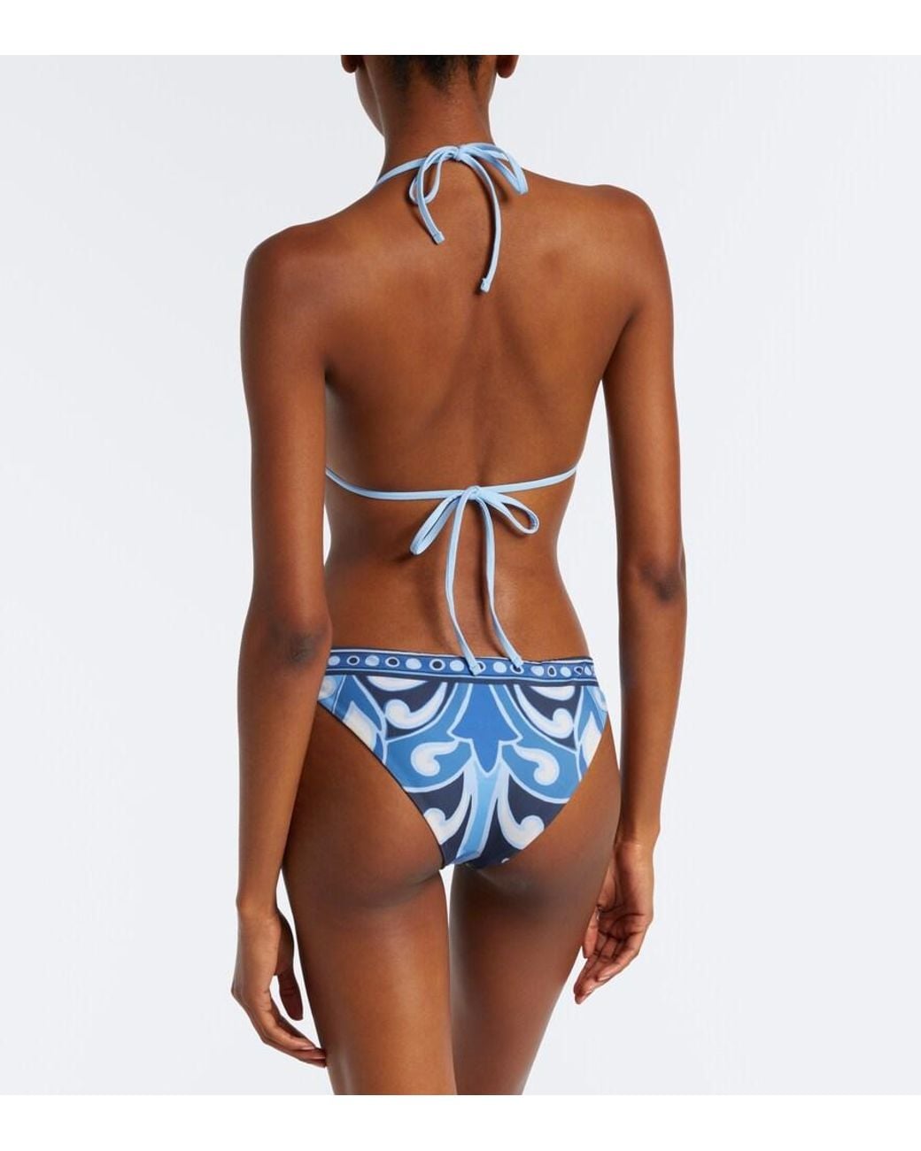 LaDoubleJ Blue Printed Bikini Top
