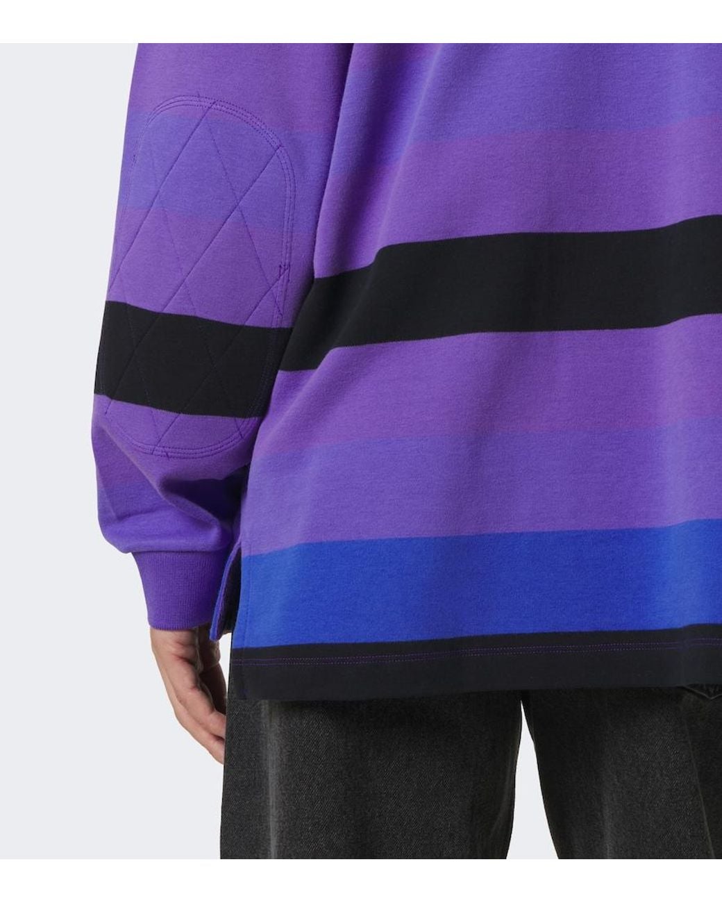 ERL Purple Striped Cotton Jersey Polo Shirt for men