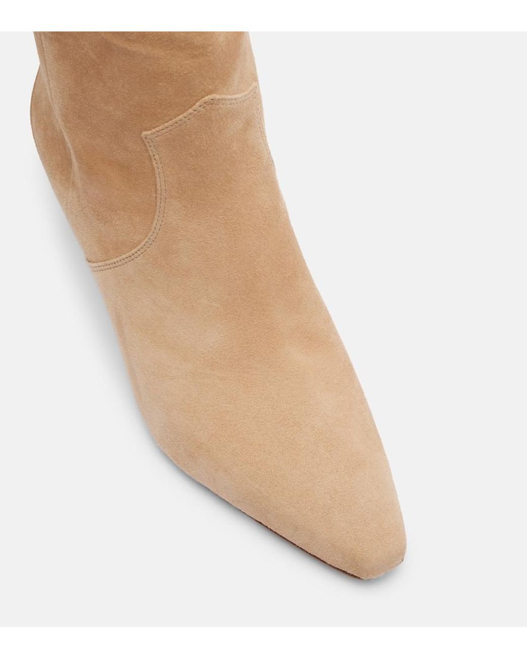 Veronica Beard Natural Kinna 55 Suede Knee-High Boots