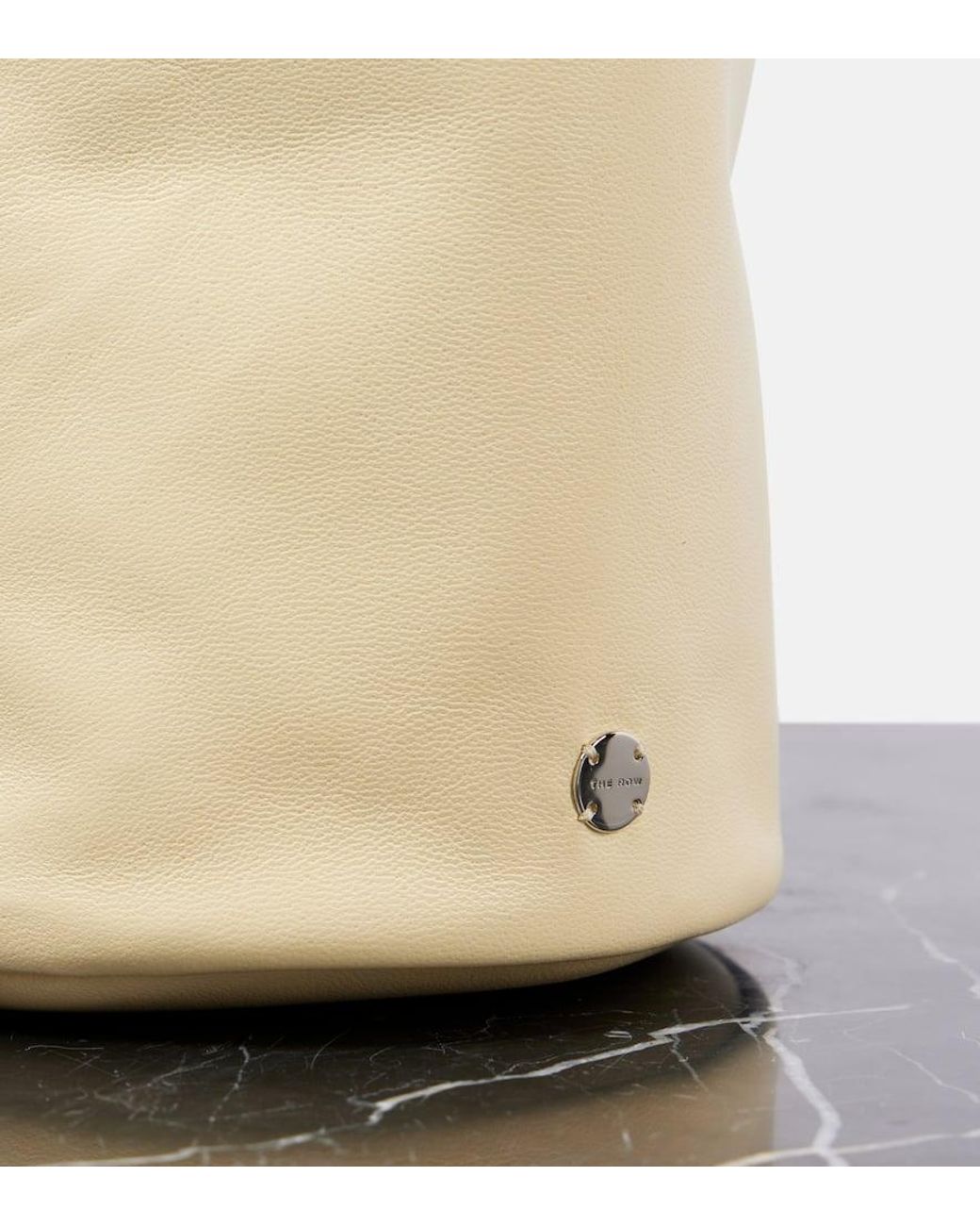 The Row Sporty Leather Pouch in Natural | Lyst