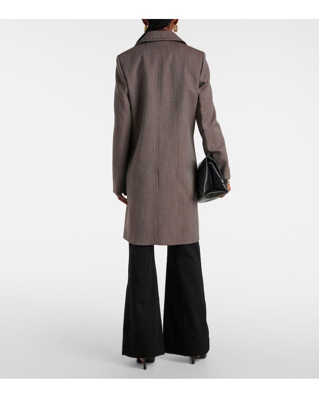 Victoria Beckham Gray Tailored Virgin Wool Coat