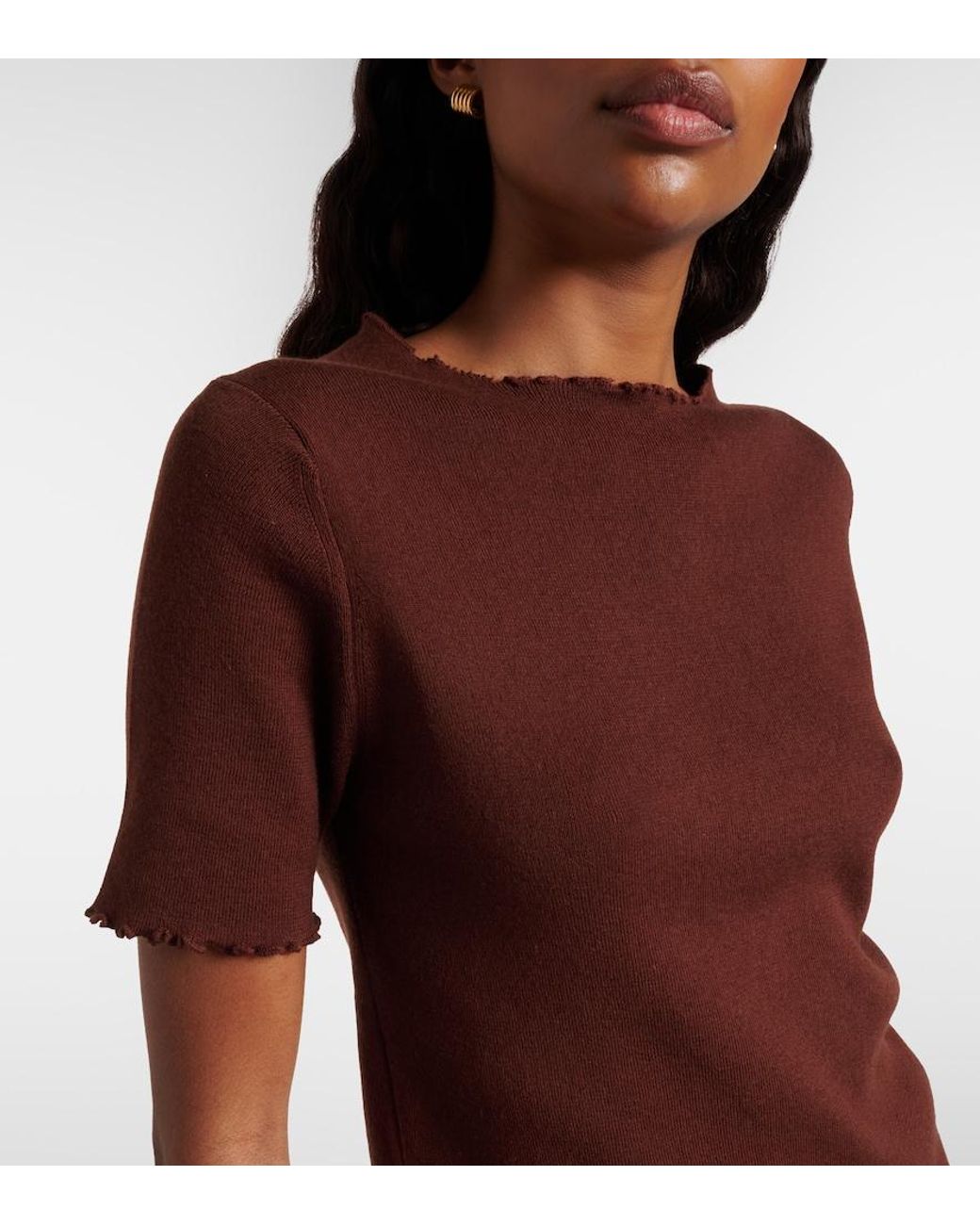 Jardin Des Orangers Brown Cotton, Silk, And Cashmere Sweater