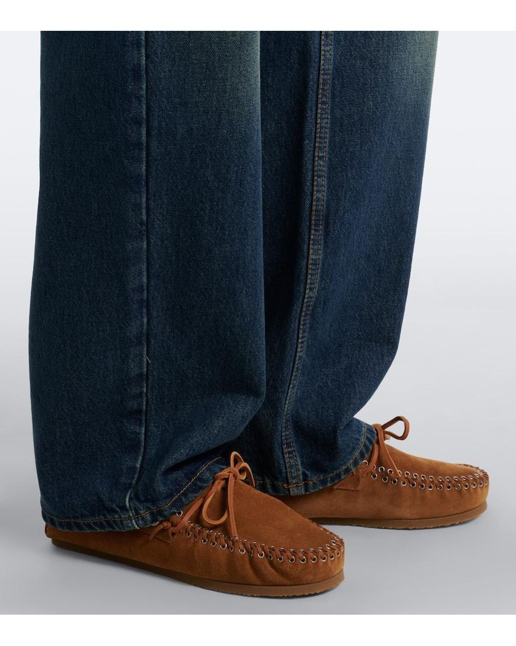 Isabel Marant Brown Fitza Shearling-Lined Suede Loafers