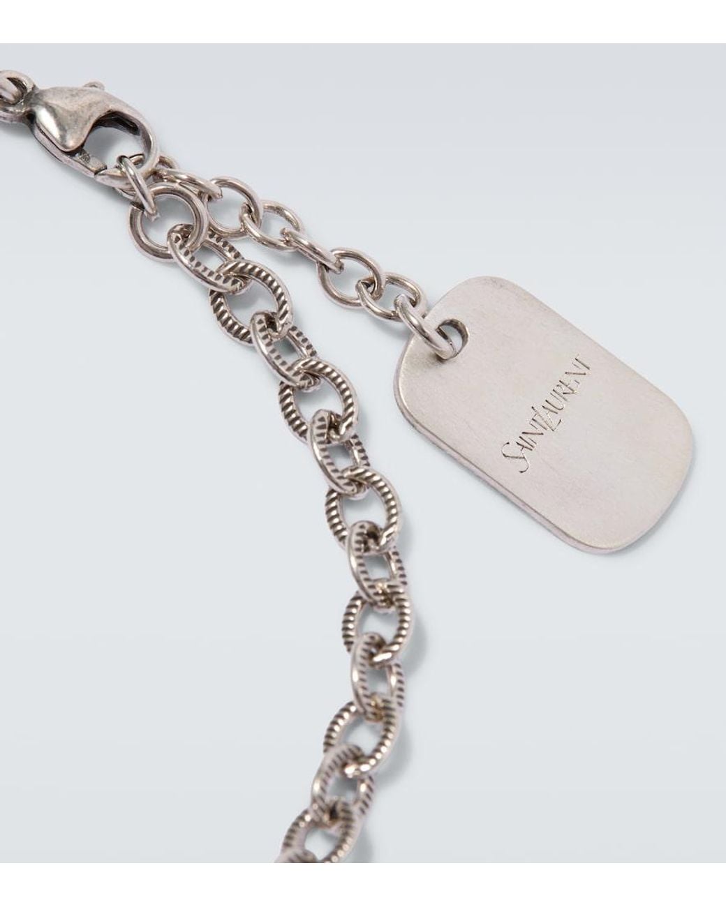 Bracelet A Logo Saint Laurent pour homme en coloris White