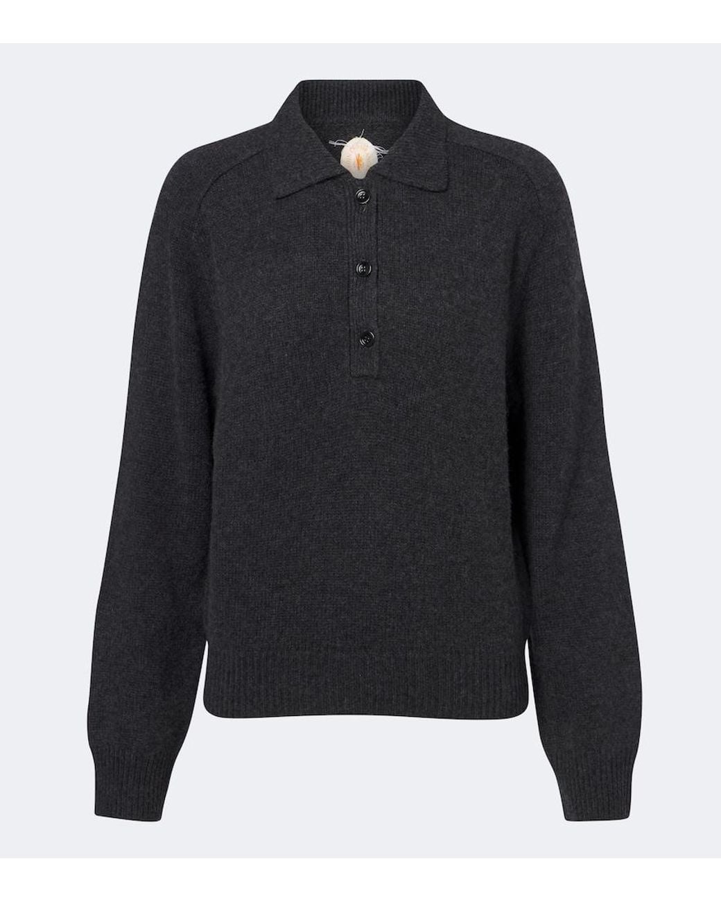 Jardin Des Orangers Black Wool And Cashmere Polo Sweater
