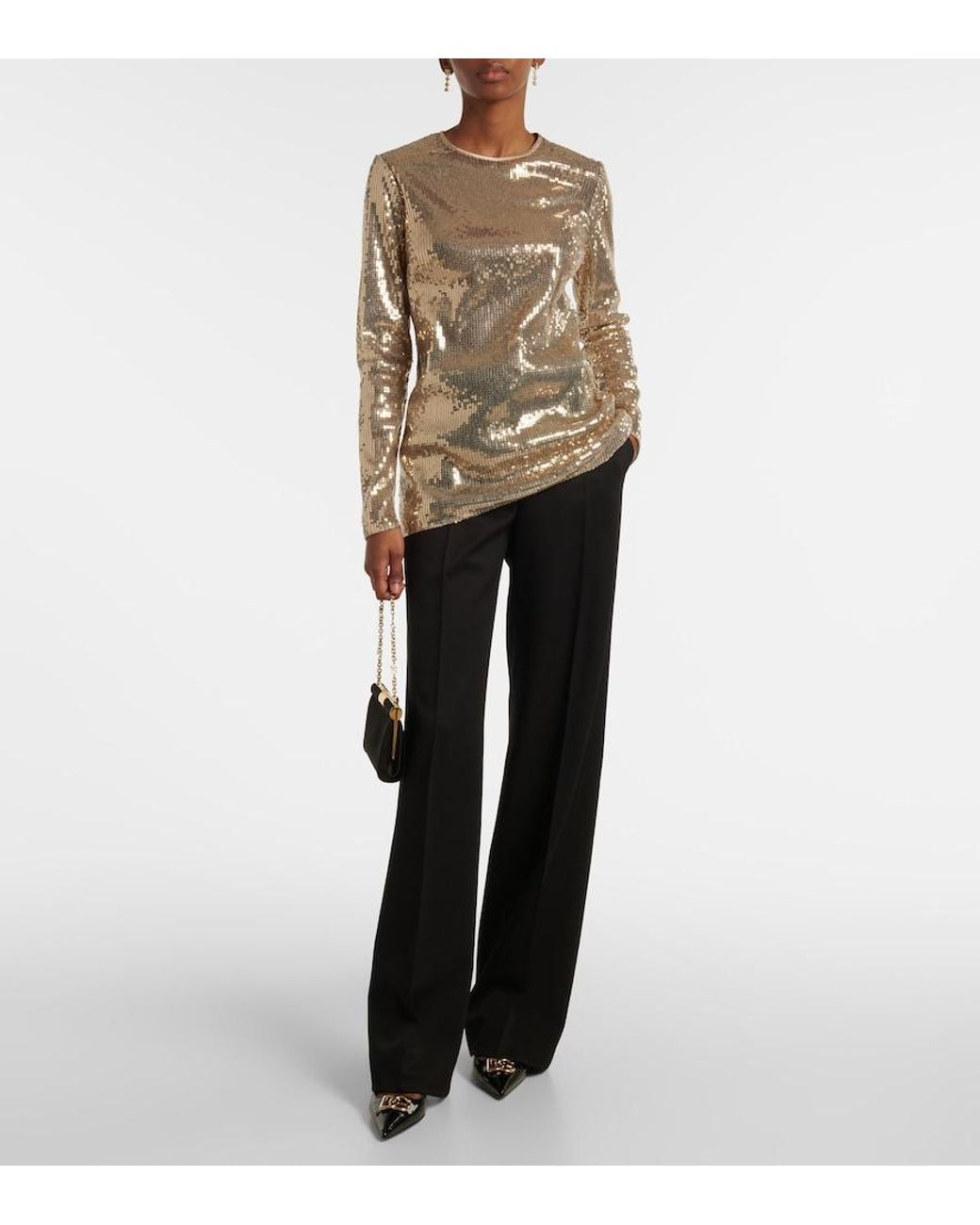 Dolce & Gabbana Natural Sequined Top