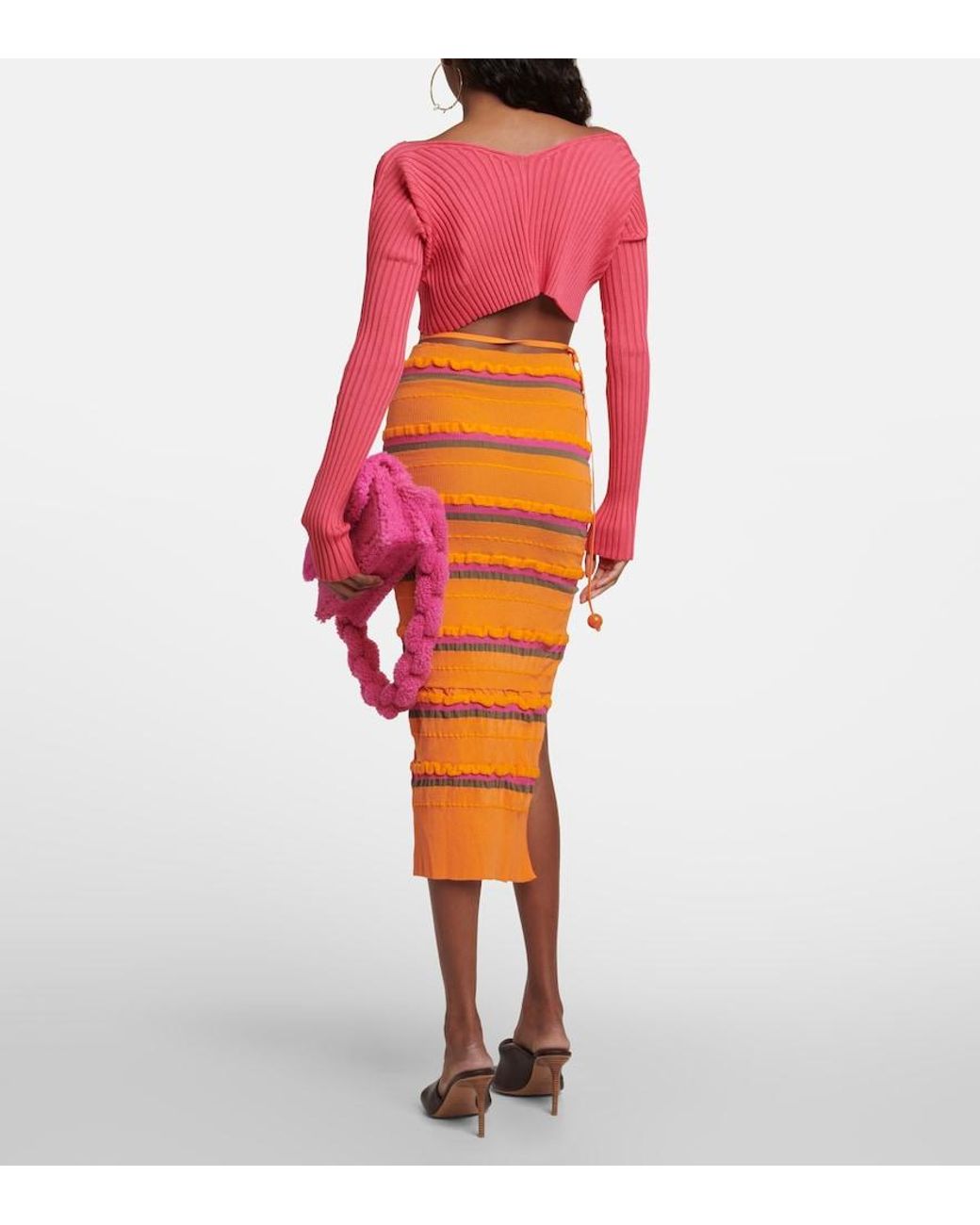 Jacquemus Red La Maille Pralu Cropped Cardigan