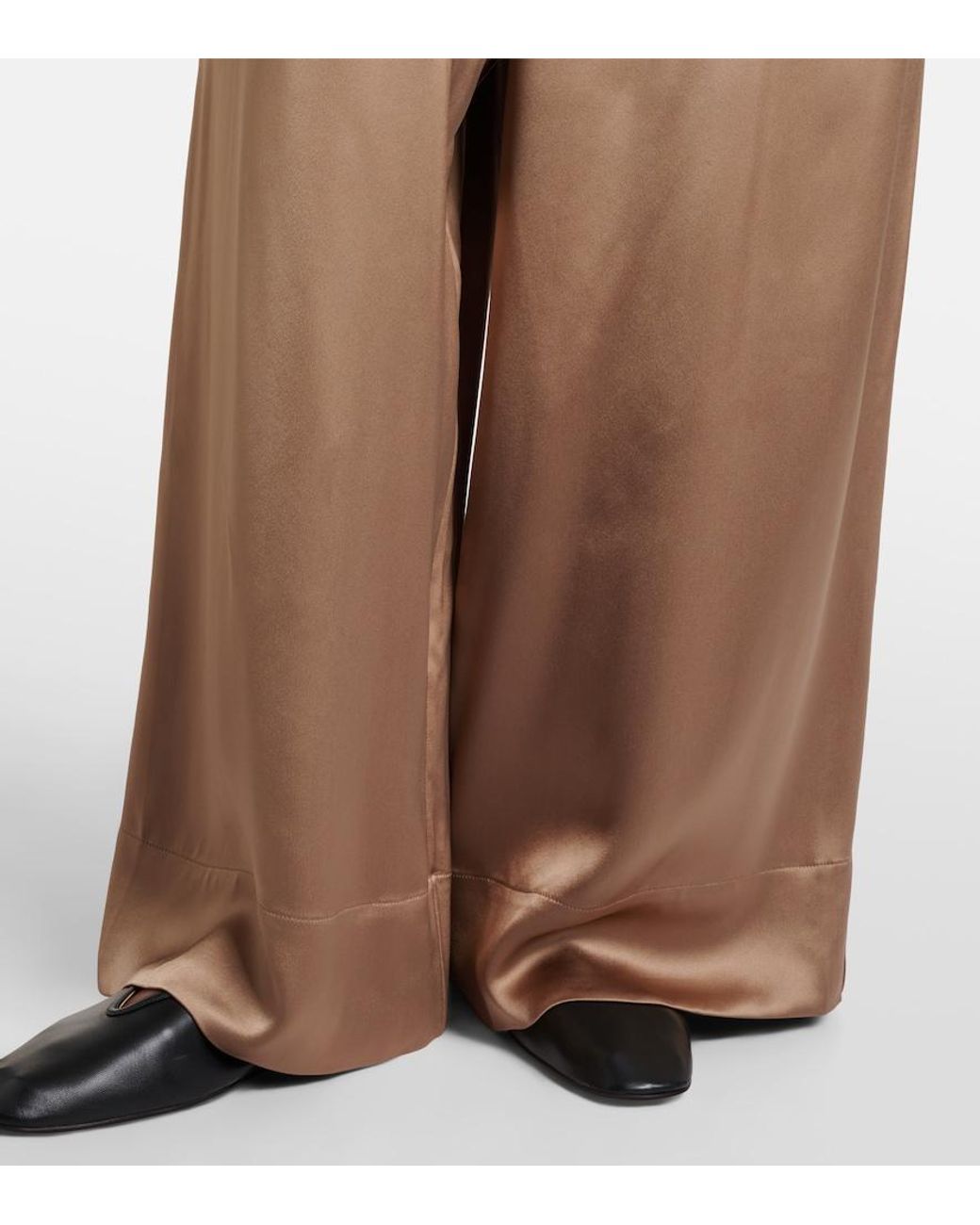 Totême Natural Satin Wide-Leg Pants