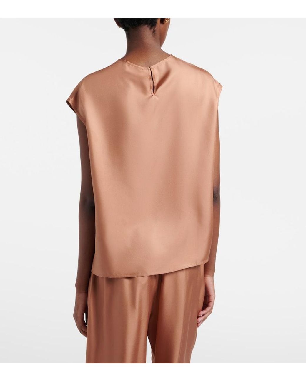 Asceno Natural Dasha Silk Twill Top
