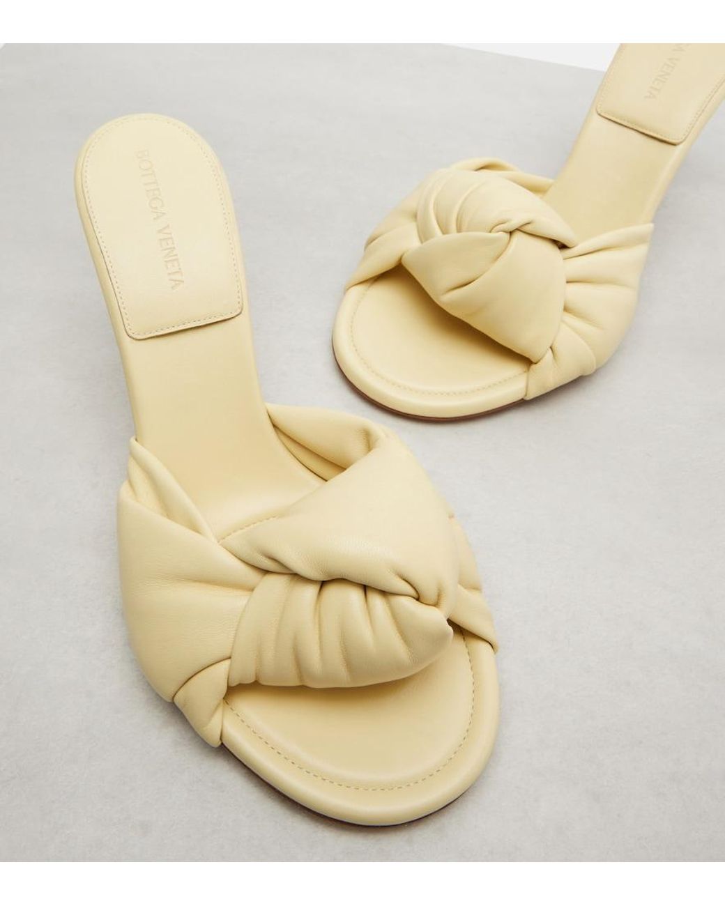 Bottega Veneta Natural Cherry Leather Mules