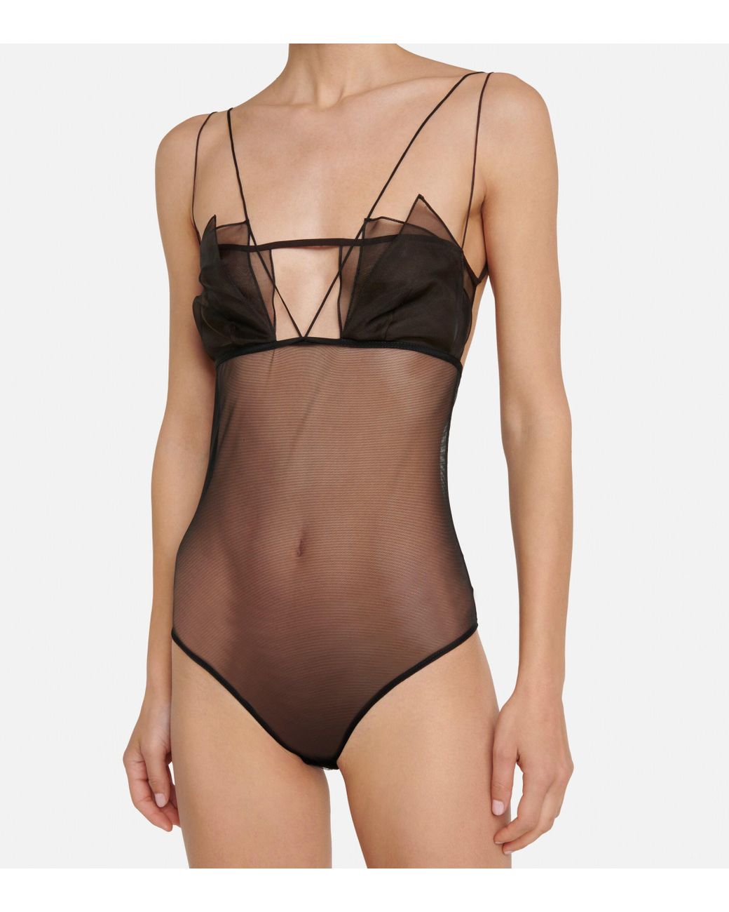 オールインワン・サロペット NENSI DOJAKA Women Bodysuit Tops NDSS23TOP039BLACK Black Nensi Dojaka Bodysuits for Women | Online Sale up to 80% off
