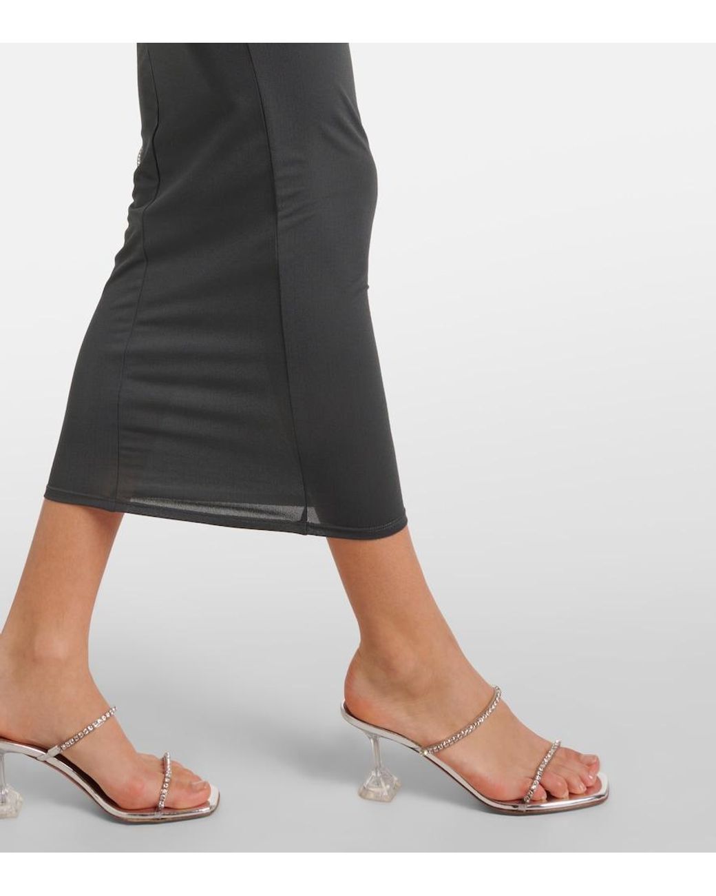 Alex Perry Blue Ruched Crepe Jersey Midi Dress