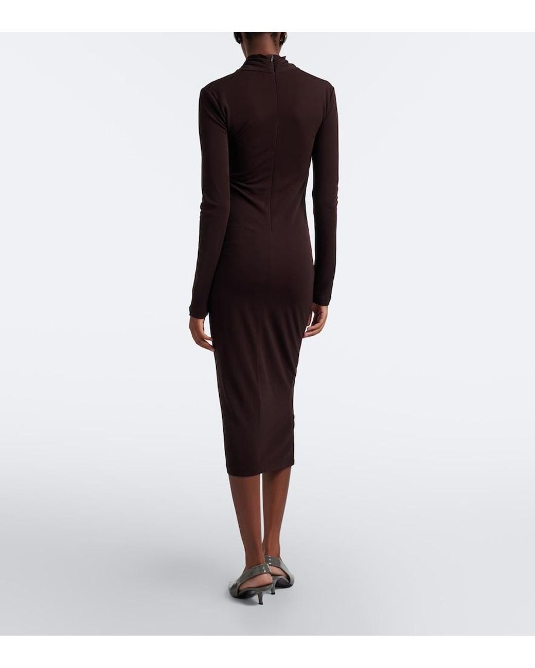 Max Mara Brown Jersey Midi Dress