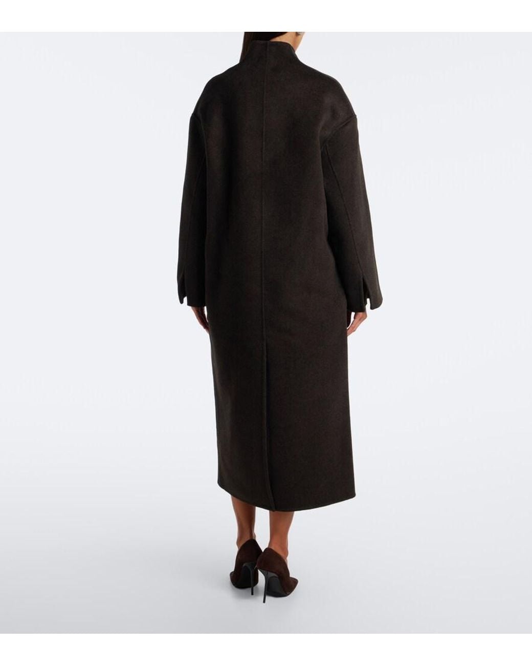 Loulou de Saison Black Aris Double-Breasted Wool And Cashmere Coat