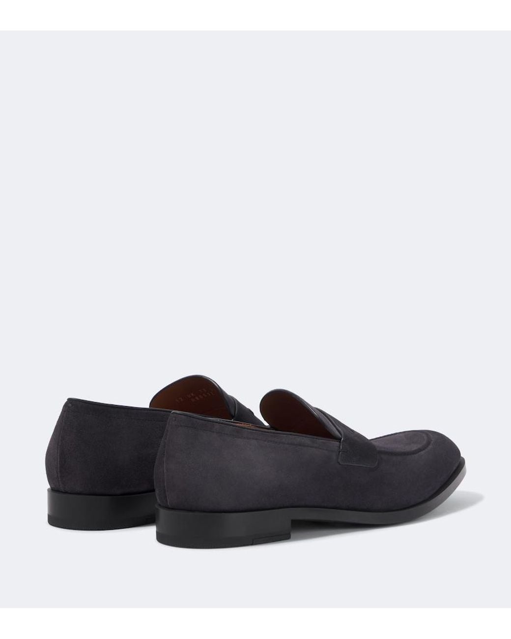 Zegna Black New Classic Suede Penny Loafers for men
