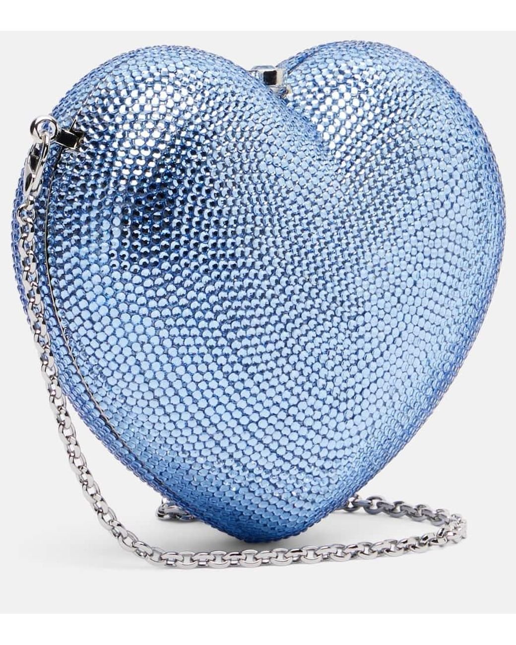 Judith Leiber Blue Clutch L'Amour Petit Coeur Mit Kristallen
