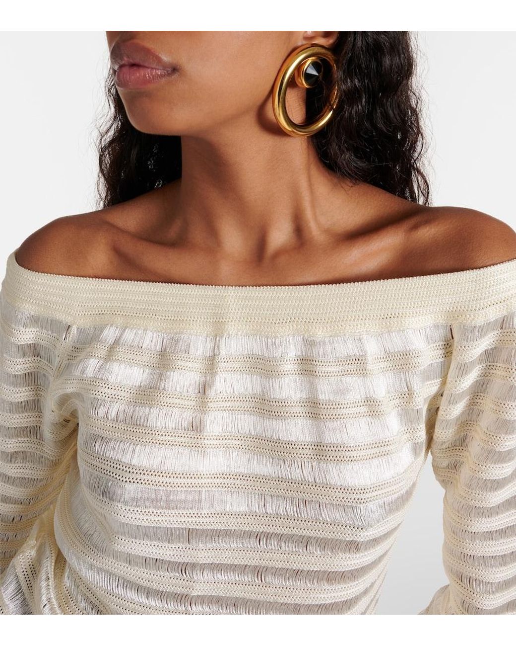 Tom Ford Natural Off-Shoulder Top
