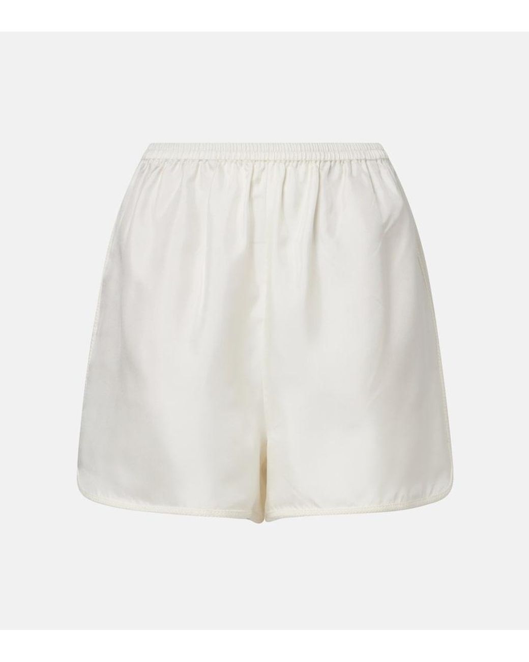 Rohe White Silk Shorts