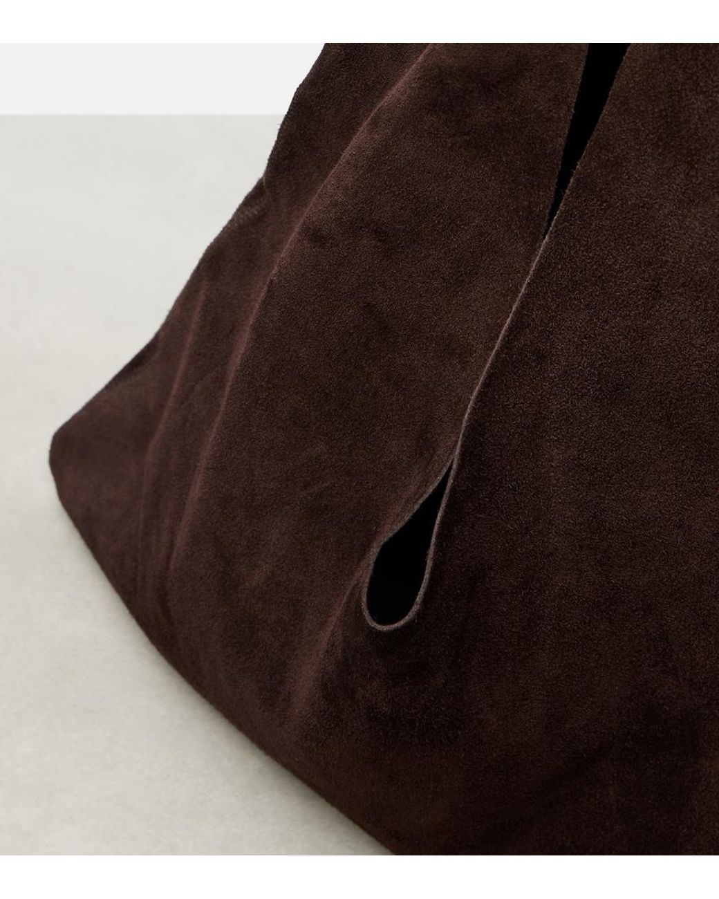 The Row Black Bindle Small Suede Top-Handle Bag