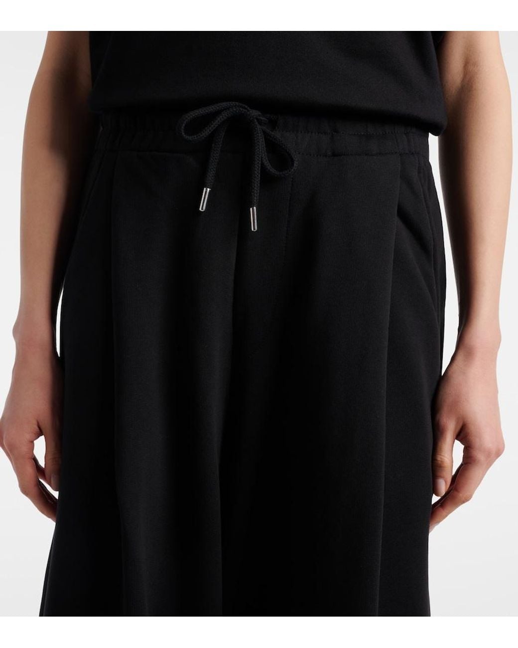 Dries Van Noten Black Cotton Wide-Leg Pants