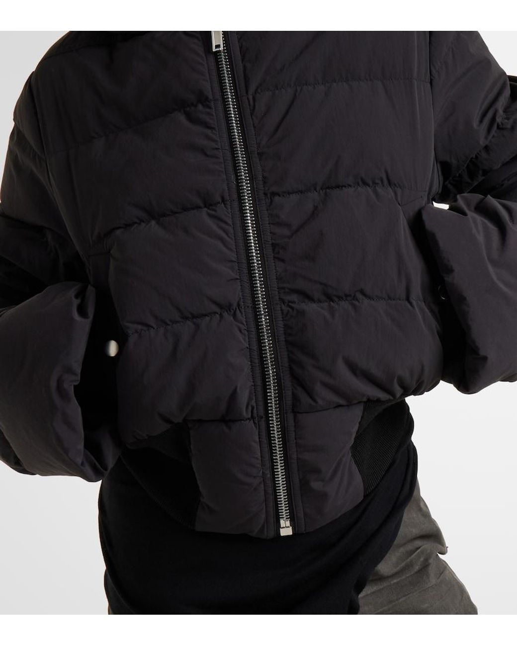 Rick Owens Black Hooded Down Jacket