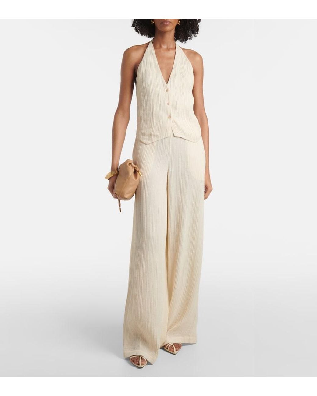 Joseph White Suez Pleated Halterneck Vest