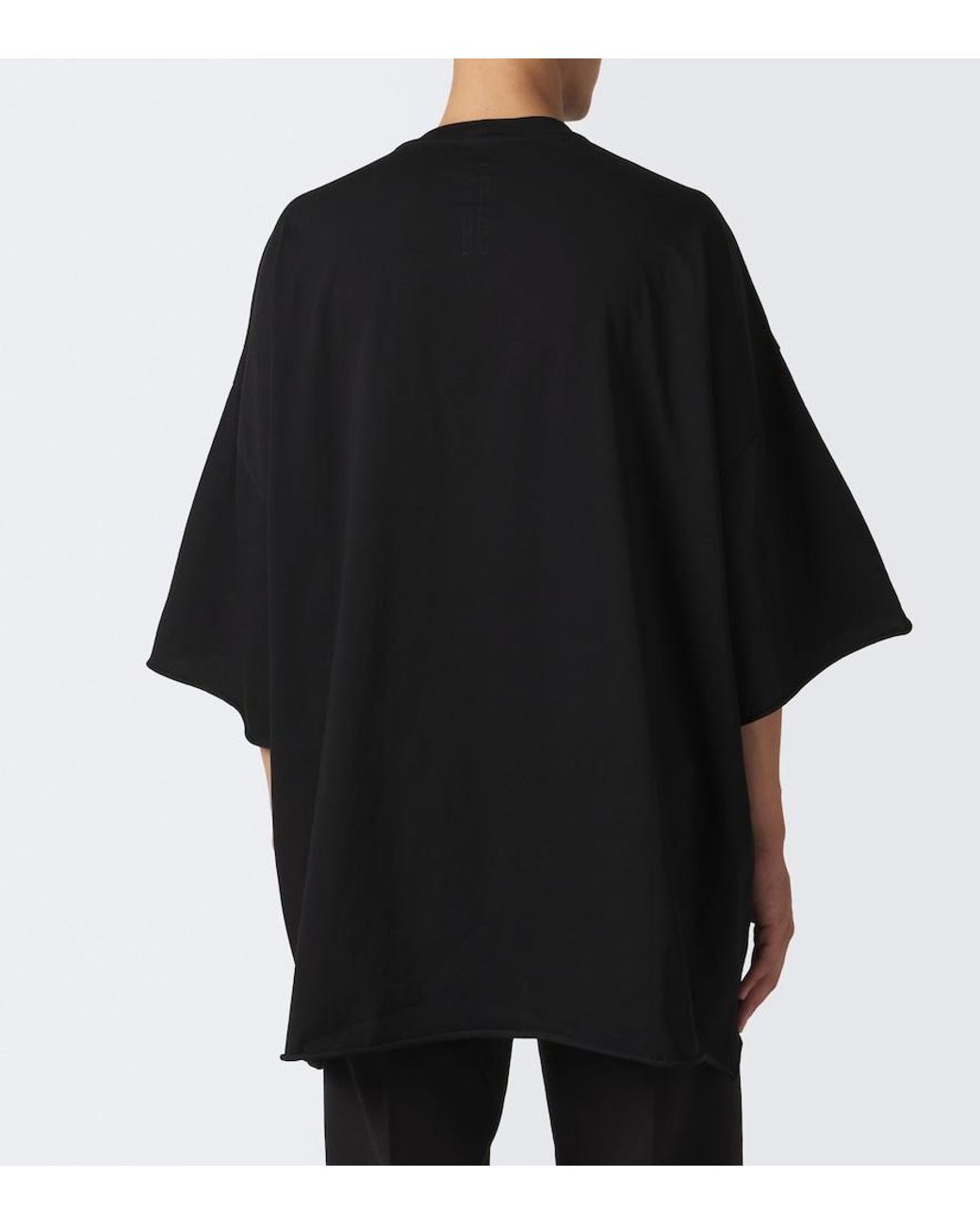 Rick Owens Black Tommy Oversized Cotton Jersey T-Shirt for men