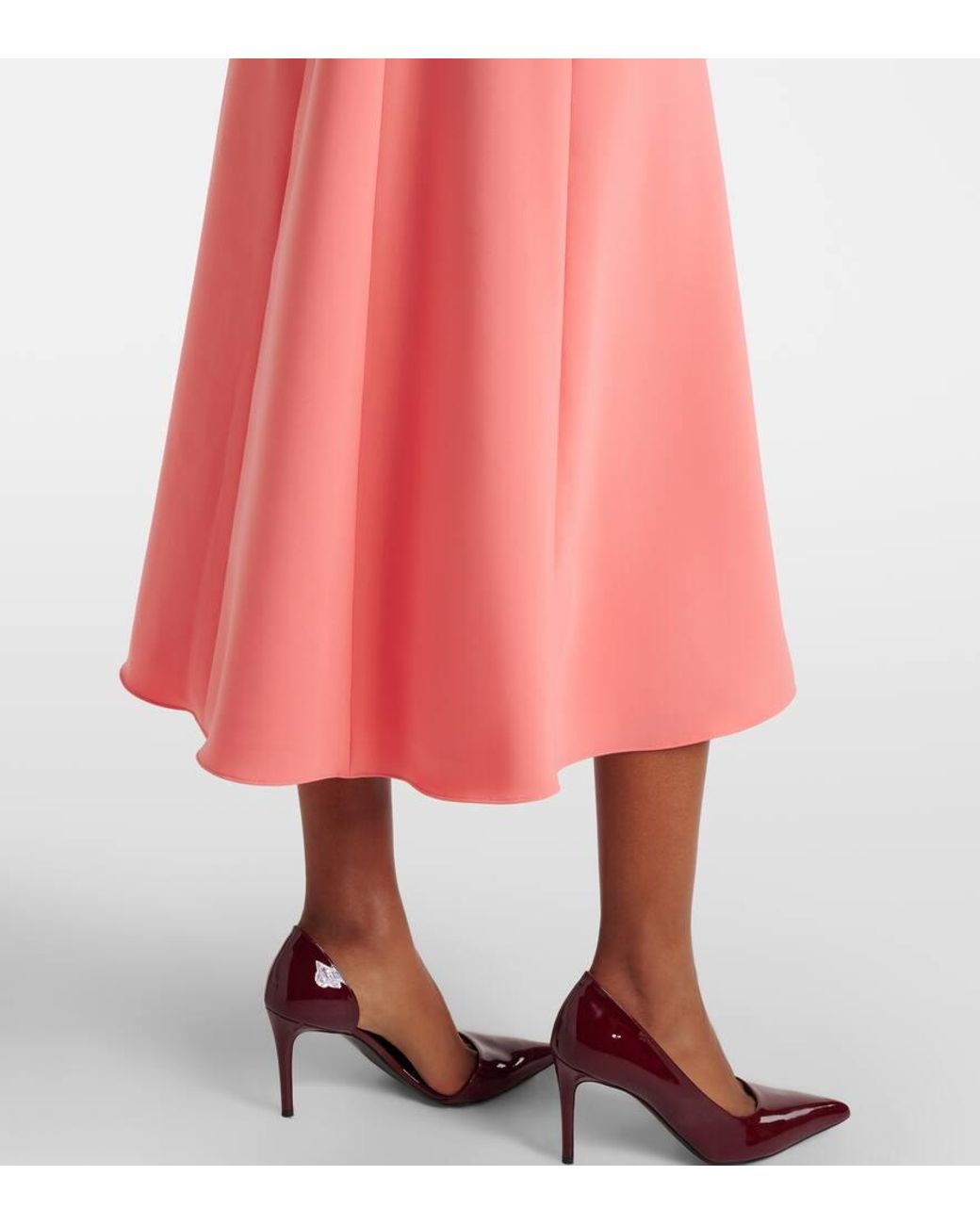 Carolina Herrera Pink Belted Crepe Midi Dress