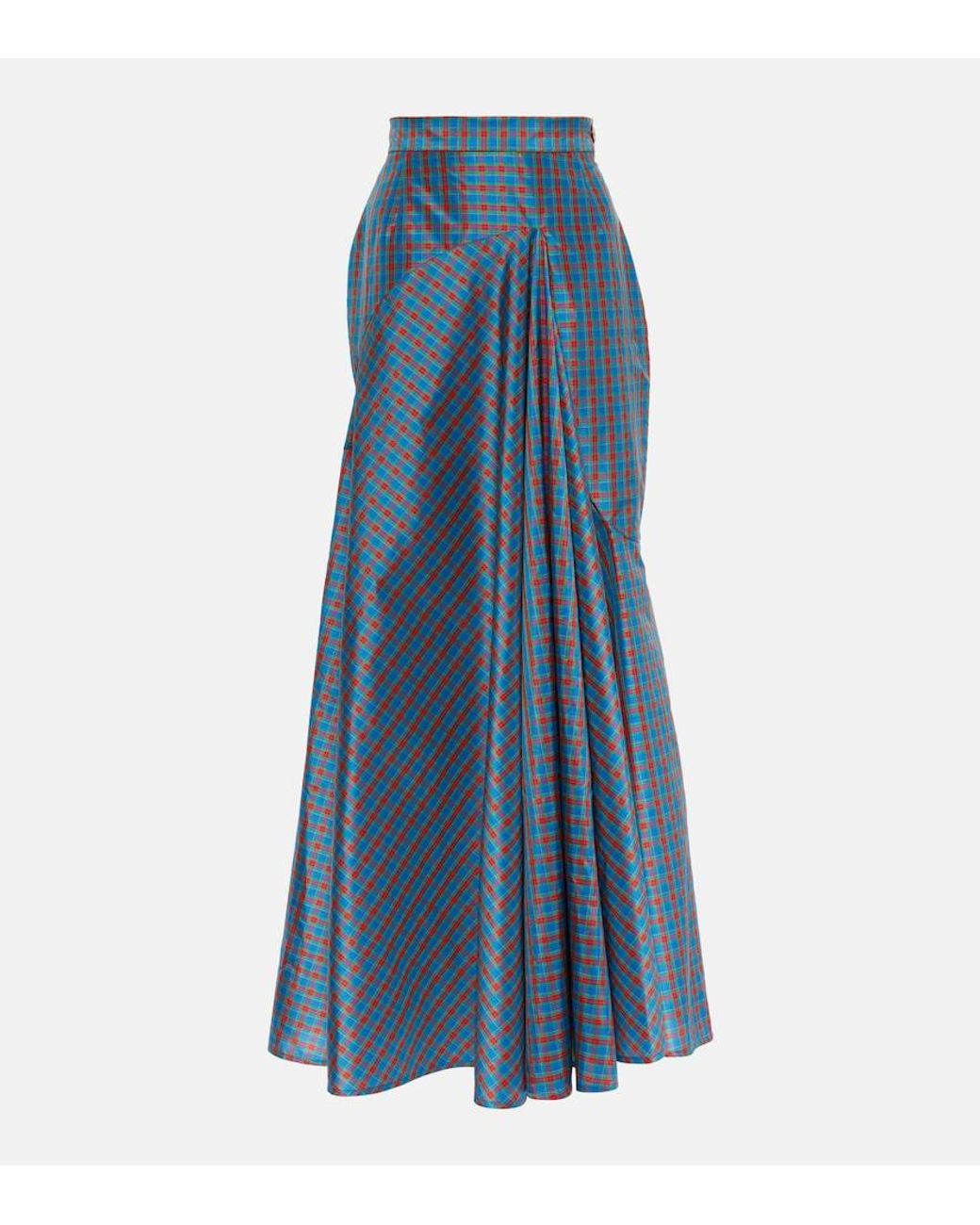 スカート VIVIENNE WESTWOOD Women Skirts 1101031TW00WVK208 Blue Blue Knockout Midi Skirt by Vivienne Westwood on Sale