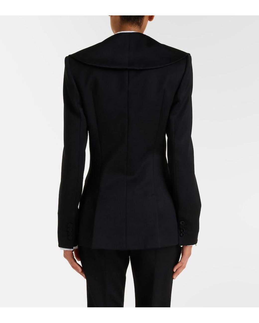 McQueen Black Satin-Trimmed Wool Barathea Blazer