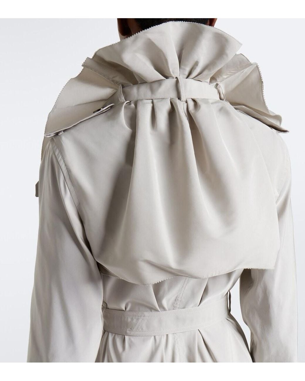 Burberry Gray Ruffled Trench Coat