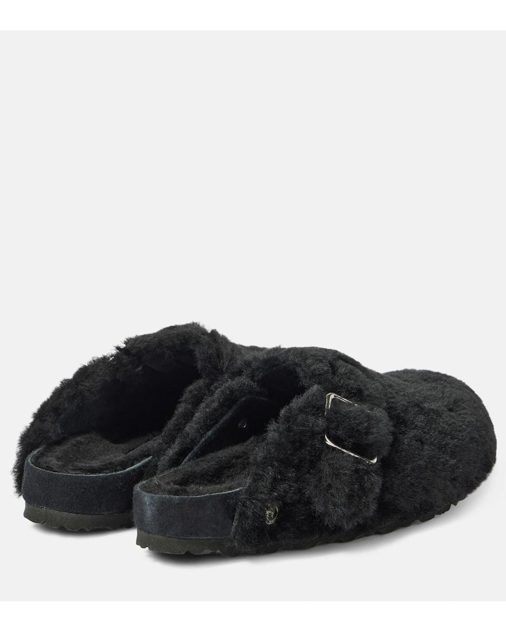 Birkenstock Black Boston Shearling Clogs