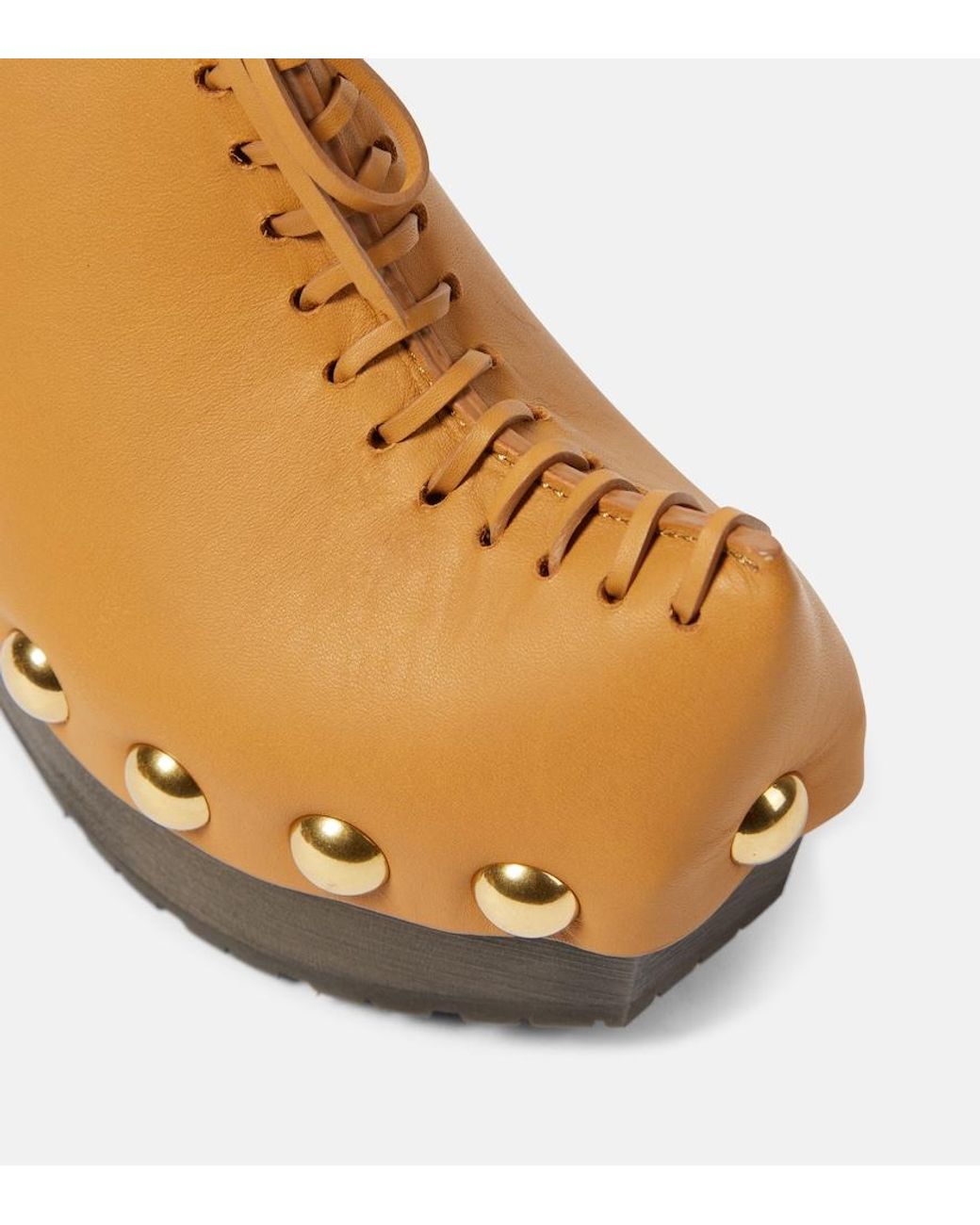 Etro Brown 50 Leather Platform Clogs