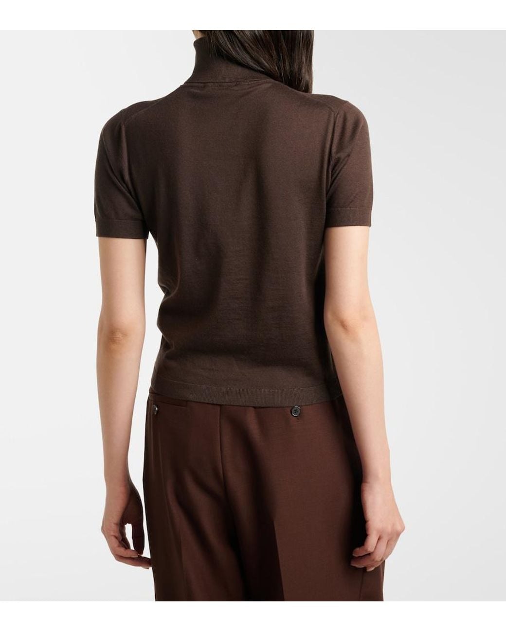 Ralph Lauren Brown Cashmere Turtleneck Top