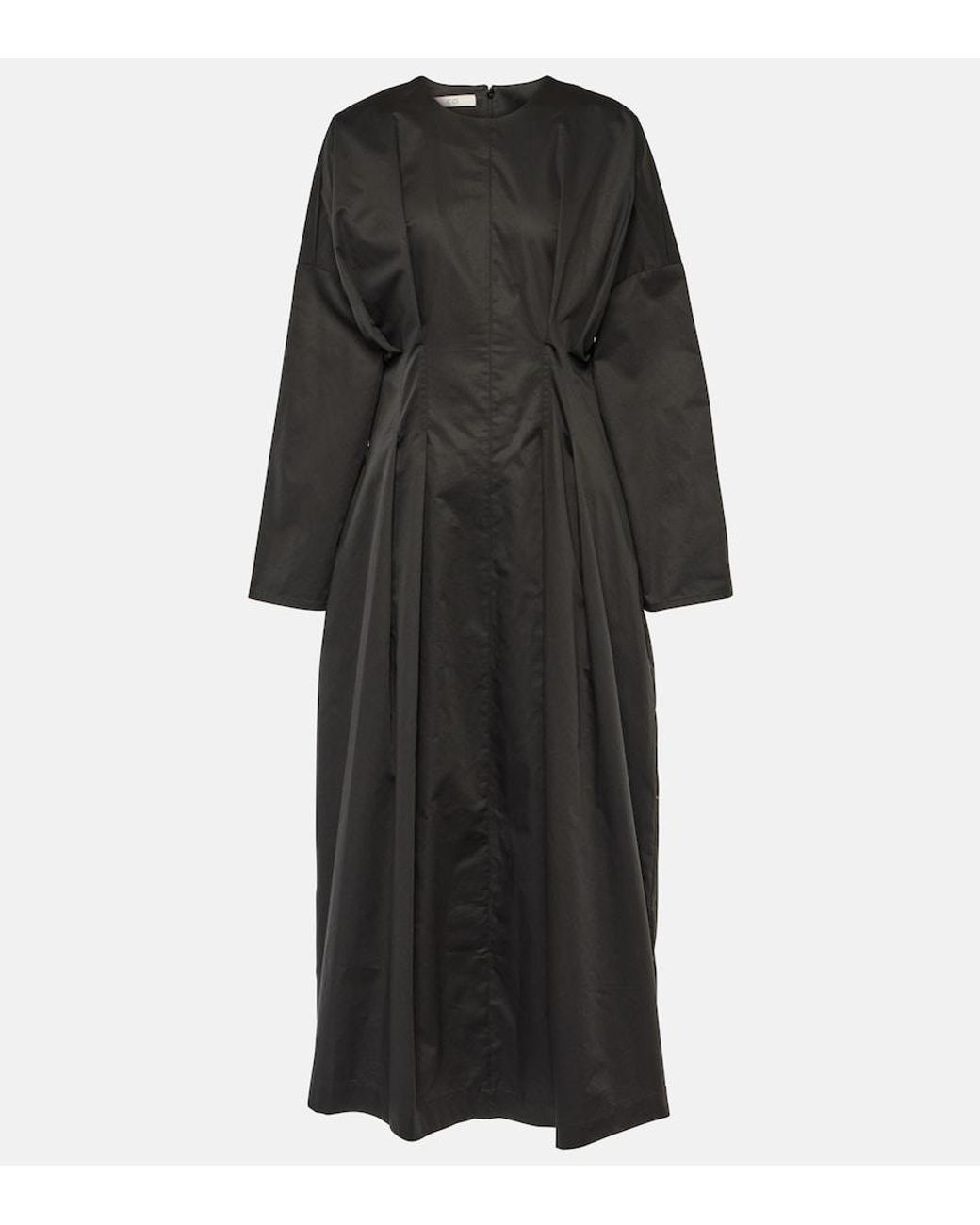 Co. Black Gathered Tton Midi Dress