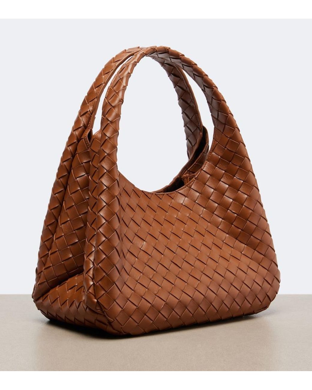 Bottega Veneta Brown Campana Medium Leather Shoulder Bag