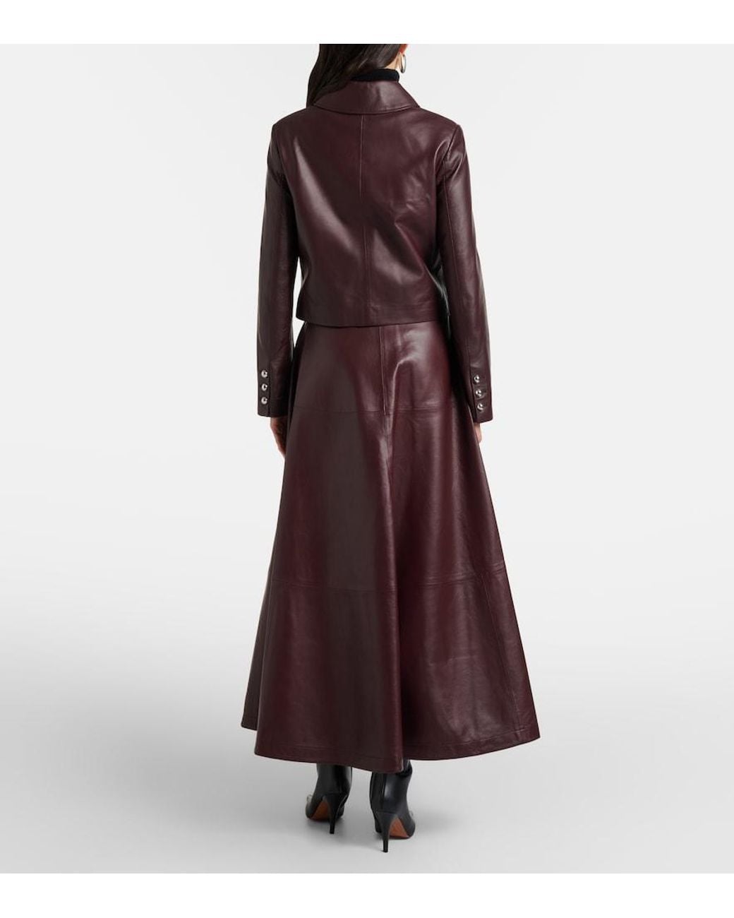 Altuzarra Purple Varda Leather Maxi Skirt