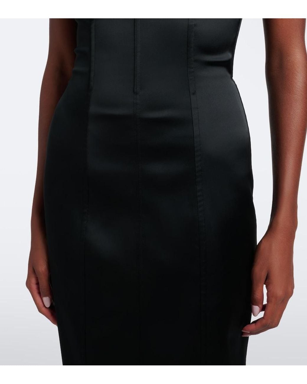 Dolce & Gabbana Black Satin Corset Dress