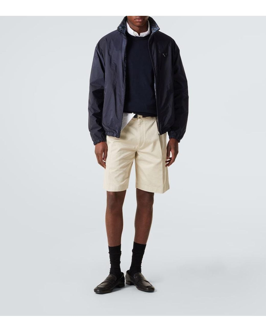 Prada Blue Re-Nylon Reversible Jacket for men