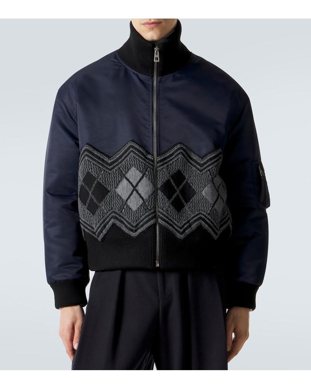 Loewe Black Argyle Technical Twill Jacket for men