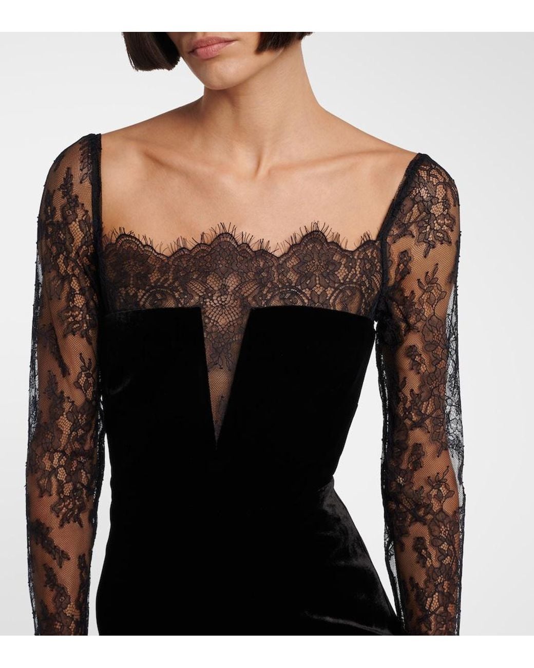 Roland Mouret Black Lace Gown